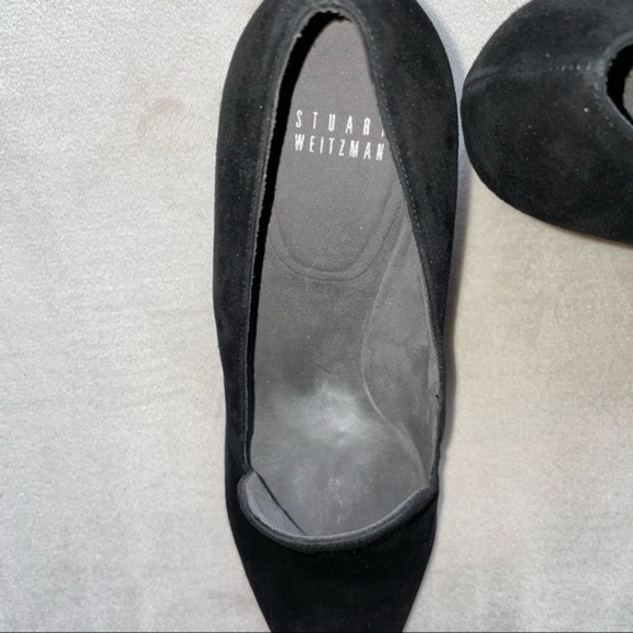Stuart Weitzman Arise Black Suede Wedge Loafers - Picture 8 of 11